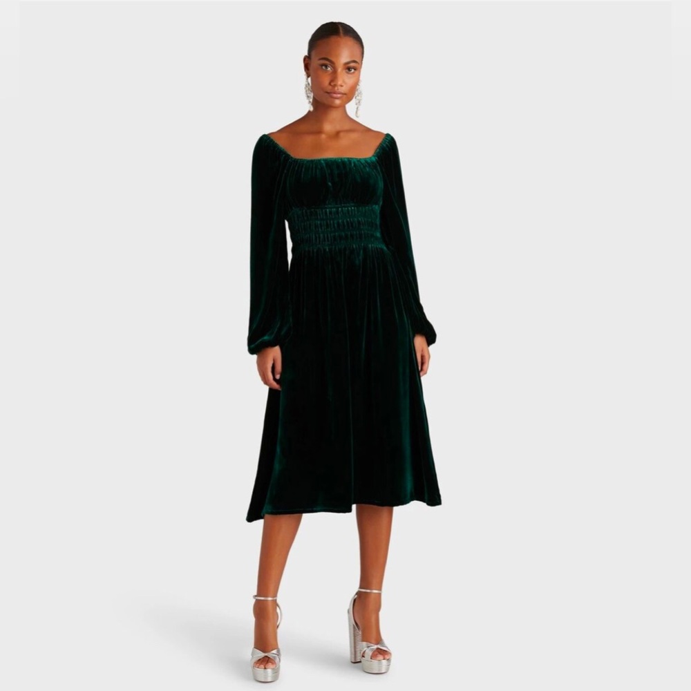 Hill House Home Jasmine Nap Dress - Emerald Velvet - S
